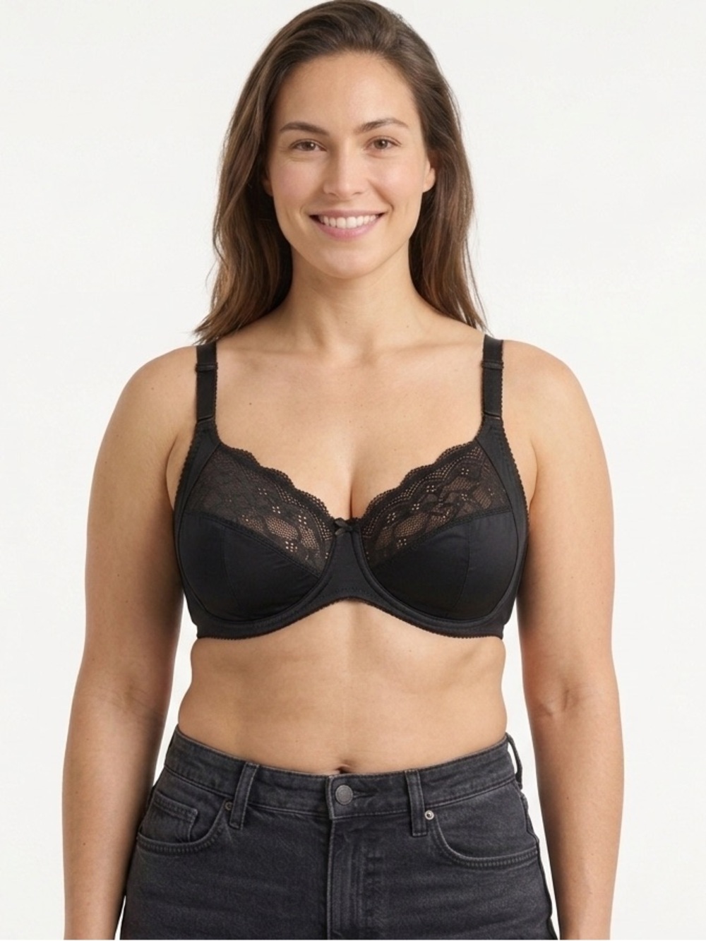 WonderBra Me Underwire Lace Full Coverage Comfort Support Bra D40 Black 1647 Top